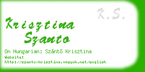 krisztina szanto business card